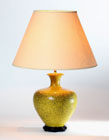 A JAPANESE YELLOW GLAZED STONEWARE POTTERY VASE, ADAPTED AS A TABLE LAMP
